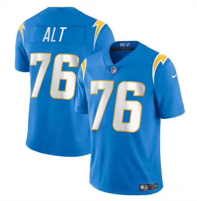 Youth Los Angeles Chargers #76 Joe Alt Light Blue 2024 Draft Vapor Limited Stitched Jersey Dzhi